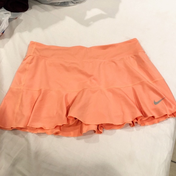 orange nike tennis skirt